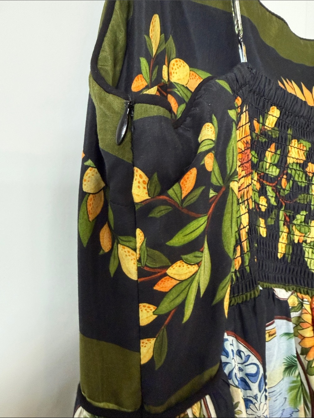 FARM Rio Black Maxi Dress with Sunflower and Olive Trim - Picture 7 of 10